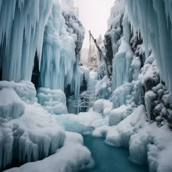 Ice waterfall frozen - Image 3