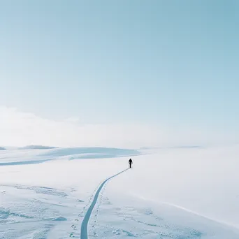 Skier moving through a serene snow-covered landscape - Image 3