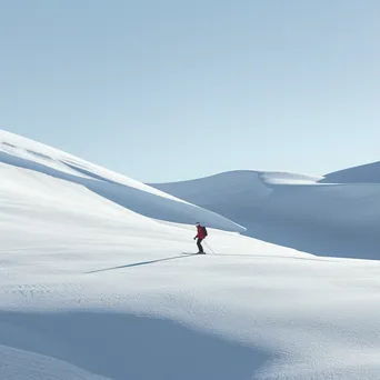 Skier moving through a serene snow-covered landscape - Image 4