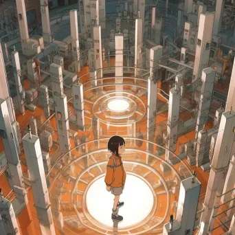 Visual representation of a labyrinth made of mirrors reflecting different realities - Image 2