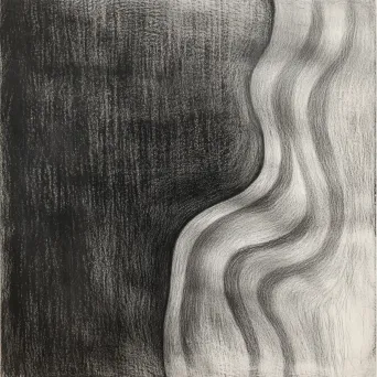 Monochromatic abstract representation of inner thoughts rendered in chalk pastel - Image 3