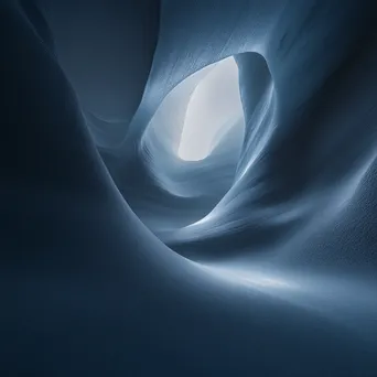 Interior view of a glacial cave with natural ice sculptures and lighting - Image 2