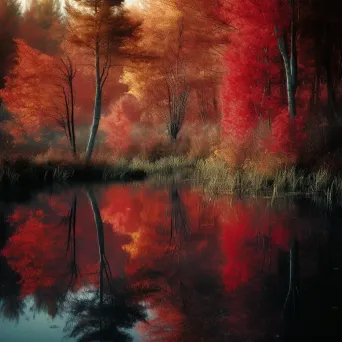 Vibrant autumn landscape with colorful forest and lake reflection - Image 4