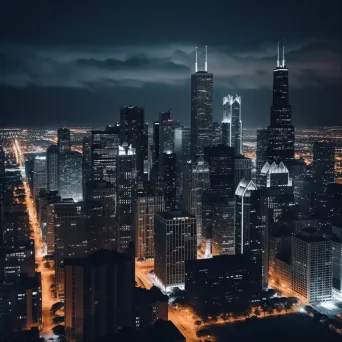 Chicago night skyline - Image 1