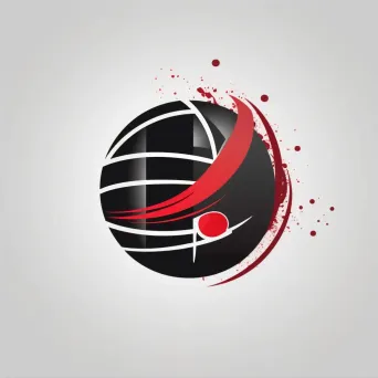 Bold and dynamic sports broadcasting network logo with a stylized ball icon in red and black - Image 2