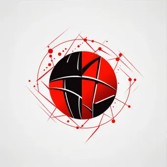 Bold and dynamic sports broadcasting network logo with a stylized ball icon in red and black - Image 3