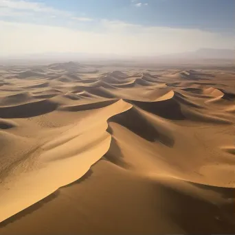 Desert landscape at midday with helicopter tours, aerial view - Image 1