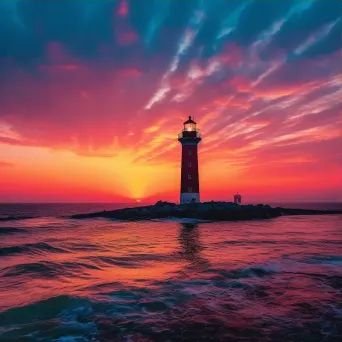 Lighthouse Sunset Silhouette