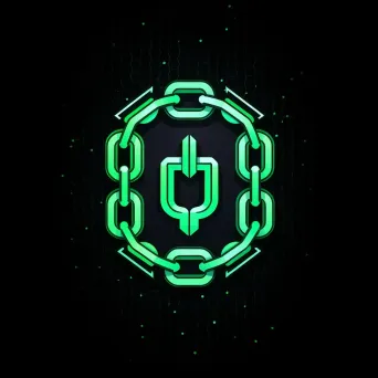 Logo with chain link in black and green colors - Image 1