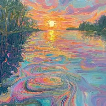 Lake Sunset Illusion