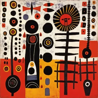 Abstract pattern inspired by a fusion of Australian Aboriginal art and Scandinavian folk art - Image 1