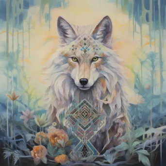 Pastel portrait of a mystical animal spirit guide in an enchanted forest - Image 1