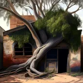 Tree growing from abandoned building - Image 2