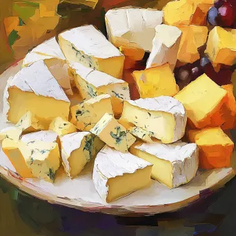 French Cheese Platter in Low Poly