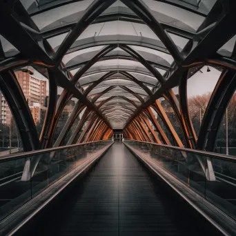 Symmetrical futuristic bridge with sleek design - Image 4