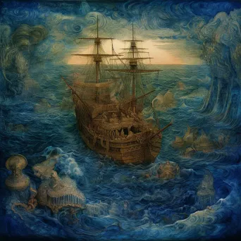 Image showing a voyage across uncharted and mysterious seas - Image 3