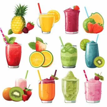 Tropical smoothie bar logo with assortment of fruity smoothies - Image 4