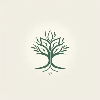 Logo with minimalist tree in green and white colors - Image 2