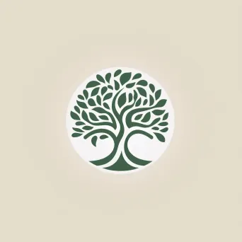 Logo with minimalist tree in green and white colors - Image 3