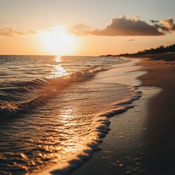 Sunset at beach where river meets ocean - Image 4