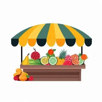 Tropical fruit stand logo with colorful fruits on display - Image 4