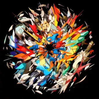 Burst of multicolored fragments resembling a broken kaleidoscope - Image 2