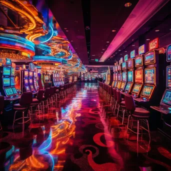 Casino interior with slot machines and gamblers - Image 2