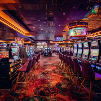 Casino interior with slot machines and gamblers - Image 3