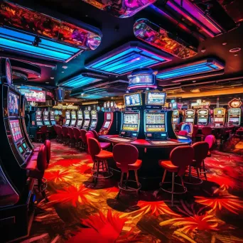 Casino interior with slot machines and gamblers - Image 4