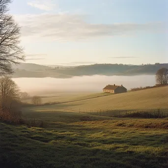 Foggy Rural Landscape