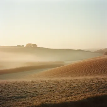 Fog-covered rural landscape with a farmhouse - Image 4