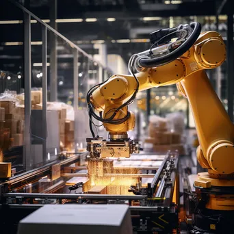 Industrial robot packing products on a conveyor belt - Image 3