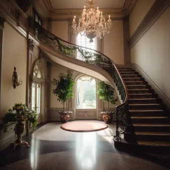 Historic mansion with sweeping staircase - Image 1