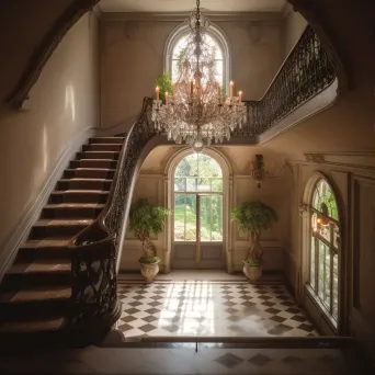 Historic mansion with sweeping staircase - Image 3