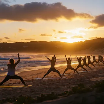 Sunset Yoga Class on the Beach