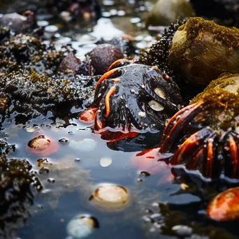 Mollusks in Rock Pool Habitat