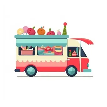 Summer food truck logo with colorful treats on wheels - Image 3