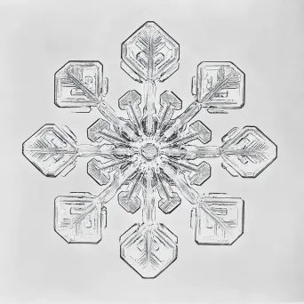 Detailed micrograph of an intricate snowflake capturing the essence of minimalism - Image 4