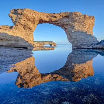 Rock arch reflection in water - Image 4