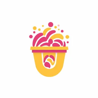 Image of a colorful froyo shop logo with a stylized froyo cup icon in pink and yellow colors - Image 1