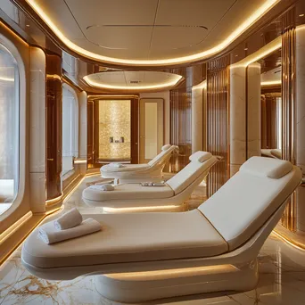 Upscale spa interior on luxury cruise ship. - Image 4