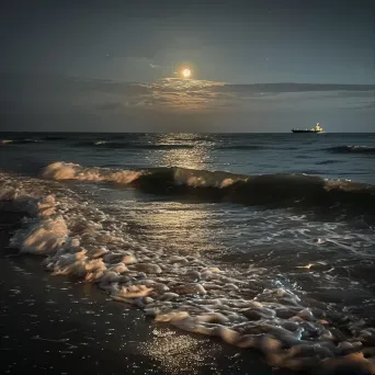 Moonlit Ocean Waves