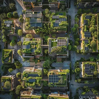 Aerial View of a Sustainable Smart City