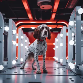 Robotic canine navigating an obstacle course - Image 1