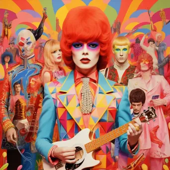 Bold, vibrant and surreal depiction of pop icons as mythical figures - Image 2