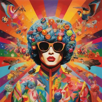 Bold, vibrant and surreal depiction of pop icons as mythical figures - Image 4