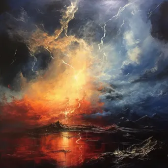 Kinetic representation of vibrant and shifting colors in a thunderstorm - Image 2