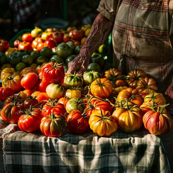 Heirloom Tomatoes Display at Farmers