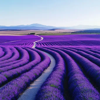 Aerial View of Lavender Fields