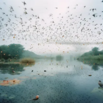 Inverted aquatic world with fish in the sky and birds underwater - Image 3